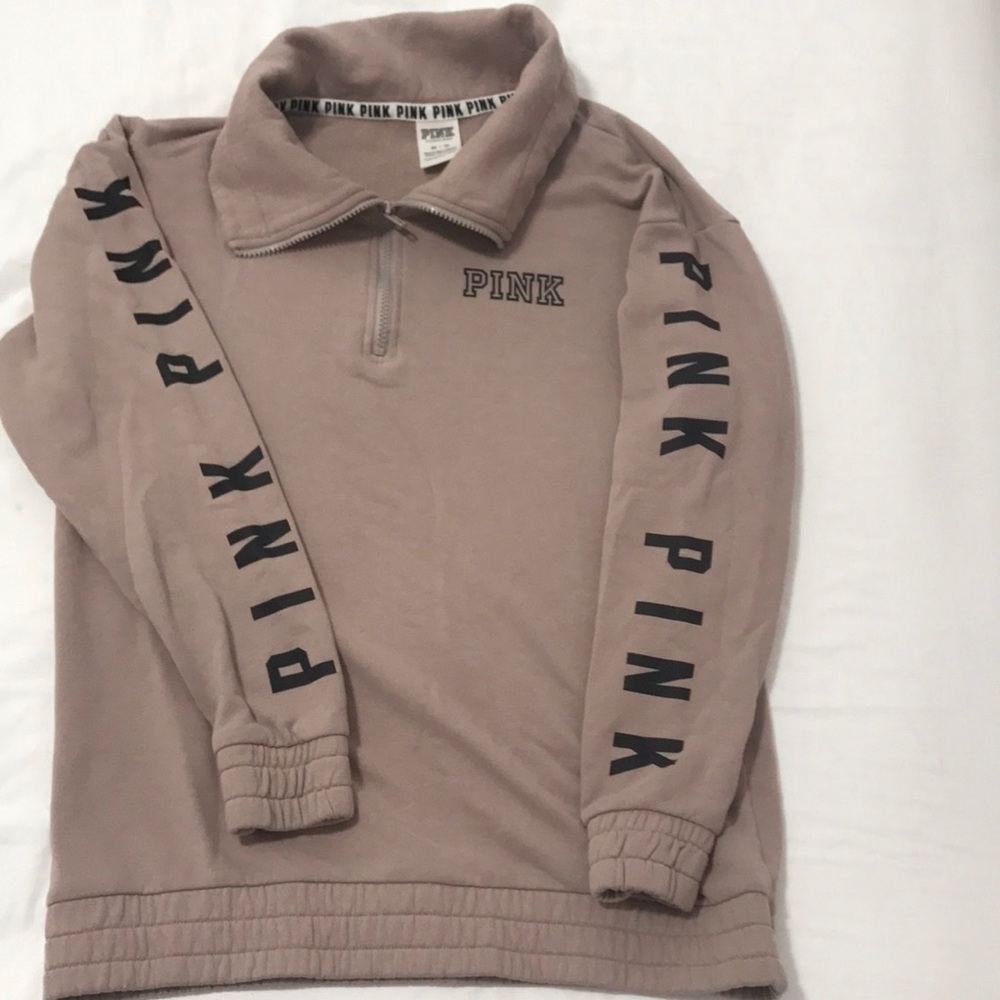 PINK! Quarter zip hoody! XS